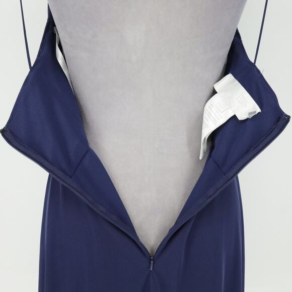 Davids Bridal Dress Womens 10 Blue Sweetheart Strappy Pleated Lined Wedding Prom - Picture 11 of 12